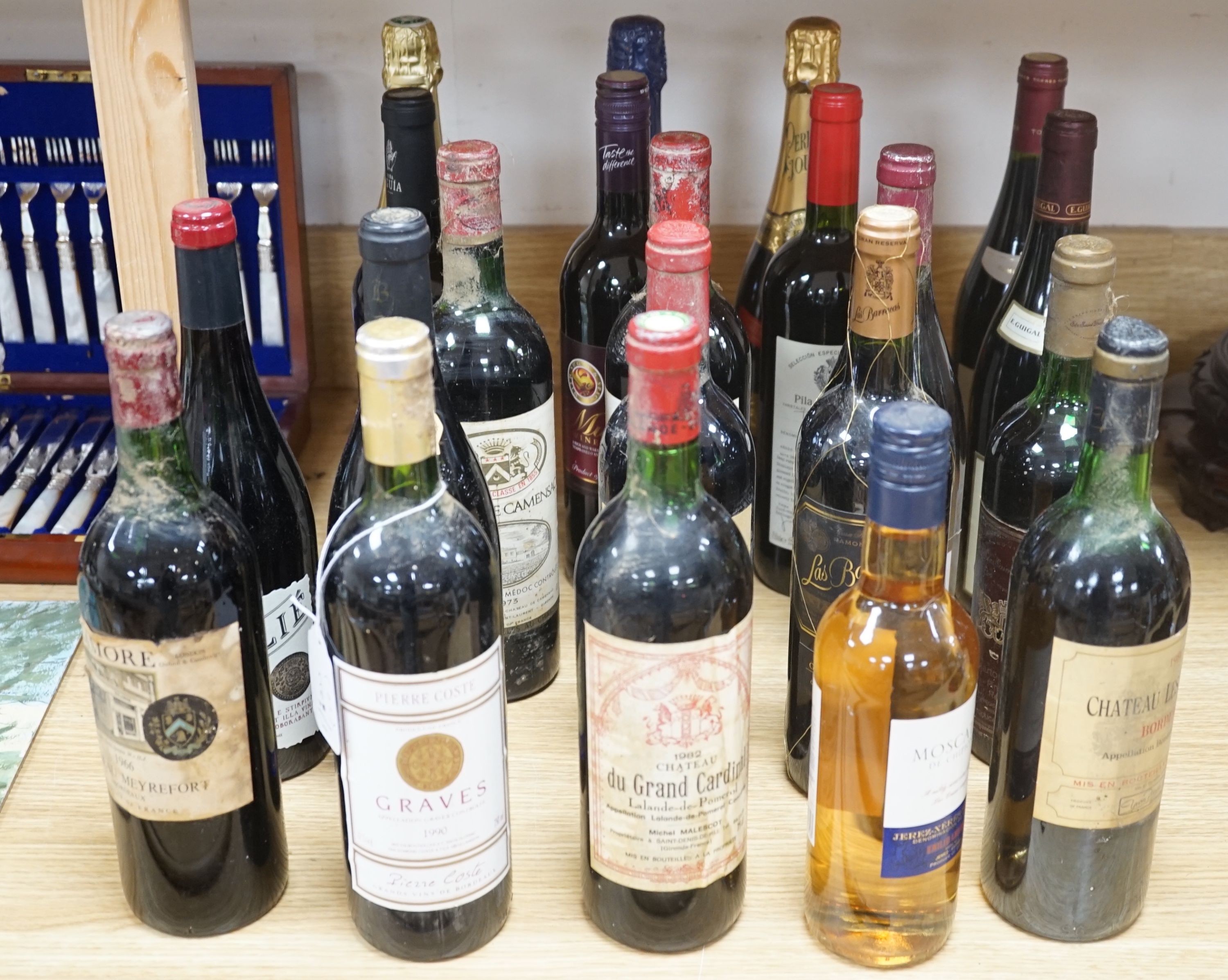 22 bottles of assorted red and white wines